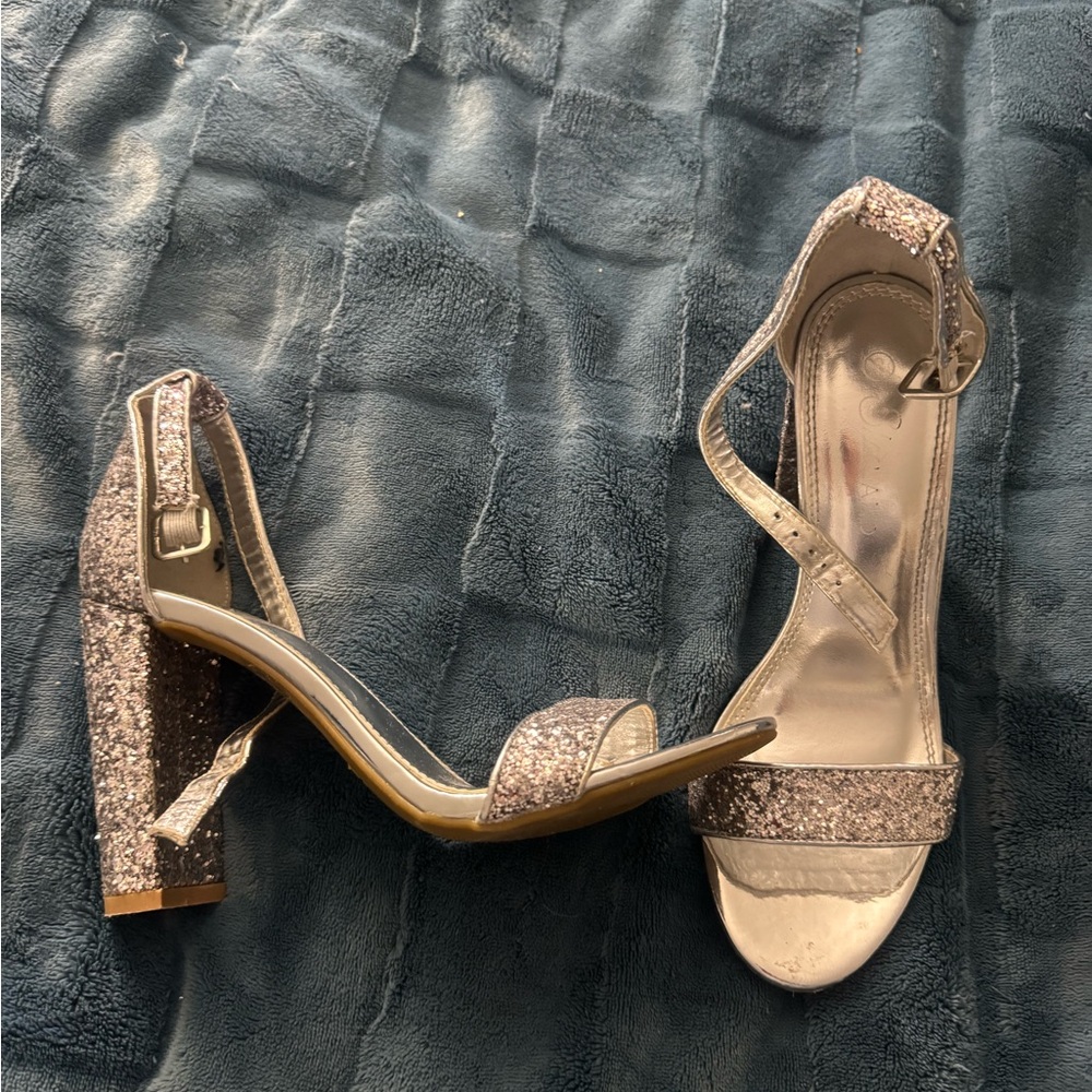 Glittery Silver Women's Heels